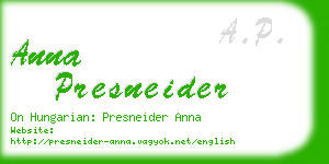 anna presneider business card